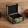 Antique Metal Buckle Jewelry Treasure Chest Wooden Box Desktop Ornaments Retro Style for Mom Mothers Day Christmas Gift Rings (2208A-06-Green Map) view 2