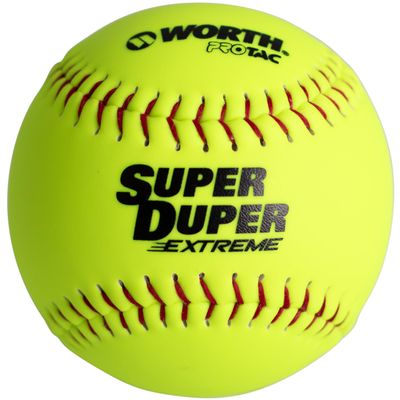 Worth | PRO TAC Super Duper Extreme Multi-Layer Slowpitch Softball | Red Stitch - 12" | 12 Count
