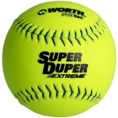 Worth | PRO TAC Super Duper Extreme Multi-Layer Slowpitch Softball | Blue Stitch - 12" | 12 Count