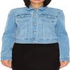 Merch2rock Wax Jeans Women's Basic Button Down Denim Jean Jacket Light Medium view 1