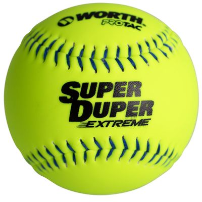 Worth | PRO TAC Super Duper Extreme Multi-Layer Slowpitch Softball | Blue Stitch - 11" | 12 Count