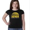 CornBorn Iowa Youth Tshirt - Iowa Basketball Oval Tigerhawk - Black - Medium view 1