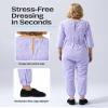 Ovidis Dementia Clothing - Alzheimers Anti-Strip Jumpsuit - Onesie for Elderly Women - Carrie Wisteria XL view 3