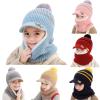 Baby Toddler Winter Hat Scarf Set Pom Girls Boys Kids with Fleece Lined eanie Snow Hat Knitted Hood (E, One Size) view 4