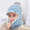 Baby Toddler Winter Hat Scarf Set Pom Girls Boys Kids with Fleece Lined eanie Snow Hat Knitted Hood (A, One Size) view 2