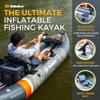 Solstice Inflatable Kayak Boat  Durable, Portable & Adventure-Ready, Heavy Duty PVC  Adjustable Seats, Accessory Mounts, Skeg & Pump Included, Fishing, 1-2 Person Tandem, Scout, Camo, 12'6" view 3