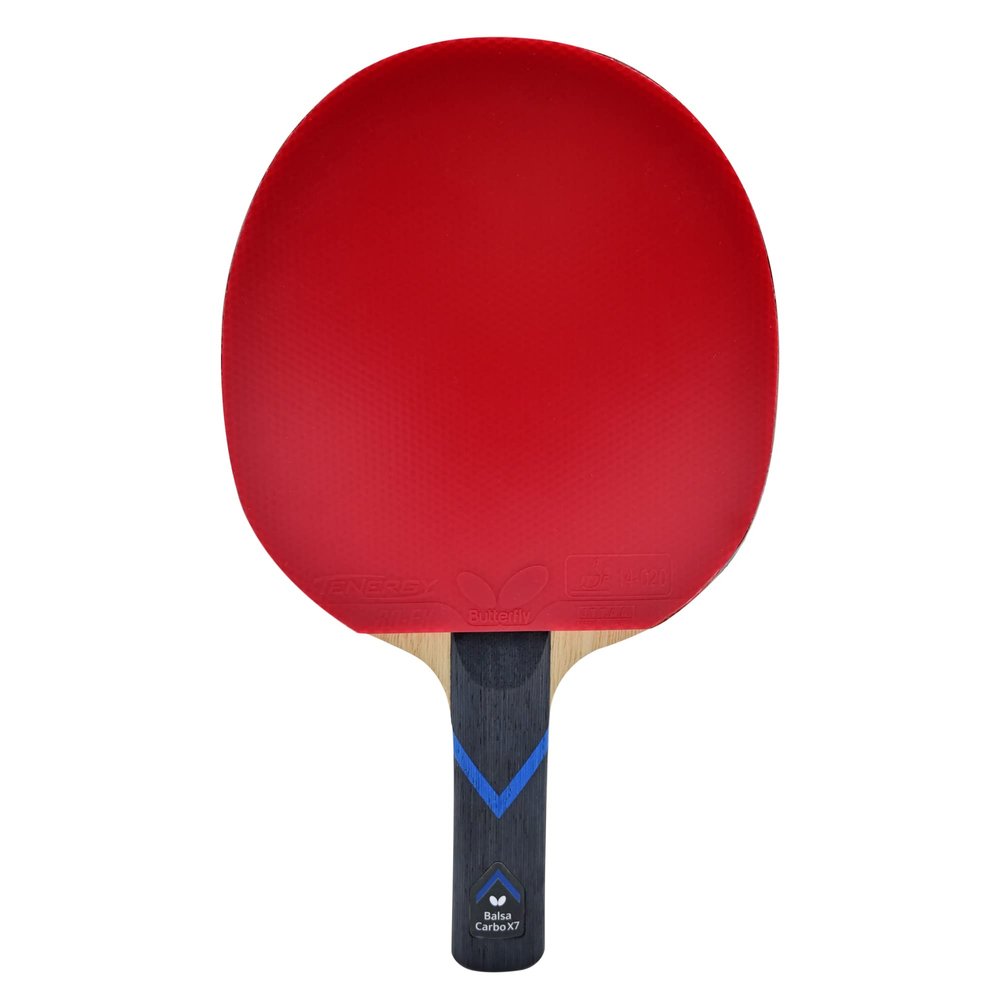 BalsaCarbo X7 Pro-Line Table Tennis Racket | The Softness of Balsa and The Hardness of Carbon | Featuring Tenergy 80 FX | Recommended for Aspiring Professional Players