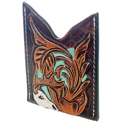 American Darling Card Holder Hand Tooled Genuine Leather | Business Credit