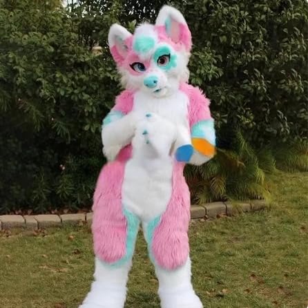 FurryWu Studio Professional Pink Husky Dog Fursuit Christmas Party Cosplay Halloween Mascot Costume Fancy Dress