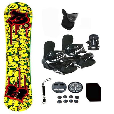 T9 Symbolic Technine 140cm Blemish Snowboard and Black Bindings Package Leash, Stomp, Mask Mens Womens (140-Blem-Rockr+SM Binding(Men 5-8.5) N76)