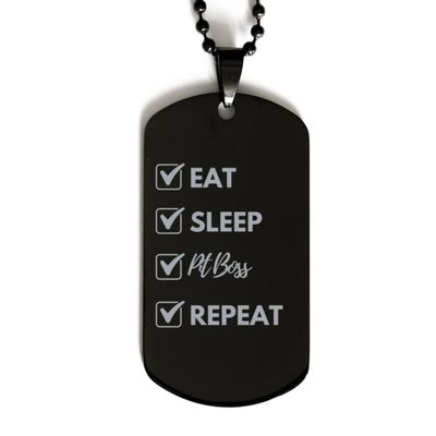 Mug Eat Sleep Pit Boss Repeat Dog Tag, Funny Gifts For Pit Boss, Valentines Graduation Birthday Gifts for Pit Boss, Mother's Day, Father's Day and Christmas Gifts for Pit Boss