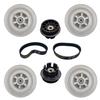 Airless Translucent All-Terrain See-Through Electric Skateboard Wheels - No Maintenance Required! Kit Includes 4 Wheels (105mm), 2 Pulleys, 2 Belts | Easy to Install on 2in1 Electric Longboard