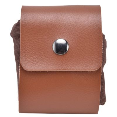 Foraging Bag, Foraging Pouch Mushroom Bags Waist Hanging Canvas Material PU Style (PU brown)
