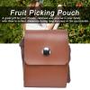Foraging Bag, Foraging Pouch Mushroom Bags Waist Hanging Canvas Material PU Style (PU brown) view 4