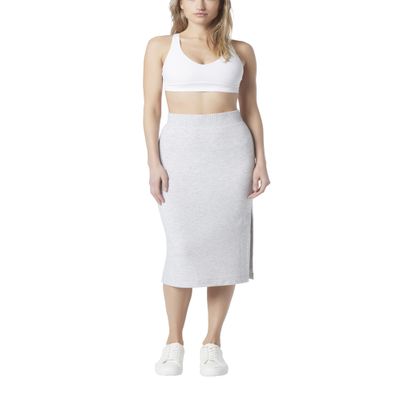 Andrew Marc Sport Women's Stretch French Terry Midi Skirt, Vapor Heather, Large