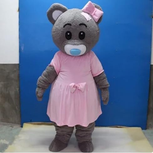 Professional Teddy Bear Girl Mascot Costume Adult Size Mascotte Mascota Carnival Party Cosply Costume Fancy Dress Suit