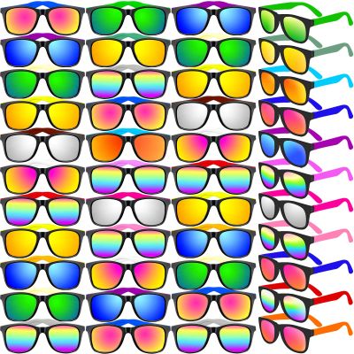 64 Pcs Adult Kids Sunglasses Bulk with UV Protection,16 Colors Neon 80s Retro Plastic Sun Glasses, Summer Beach Pool Party Favors Supplies, Gift for Birthday Goody Bag Filler School Classroom Prizes