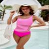 Blooming Jelly Women's Sexy One Piece Bathing Suits One Shoulder Swimsuits Slimming Mesh Swimwear (X-Large, Hot Pink) view 2