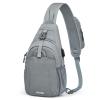 G4Free Sling Bag RFID Crossbody Sling Backpack with USB Charging Port, Travel Hiking Daypack Shoulder Chest Bag for Women Men(Gray) view 1