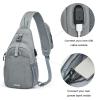 G4Free Sling Bag RFID Crossbody Sling Backpack with USB Charging Port, Travel Hiking Daypack Shoulder Chest Bag for Women Men(Gray) view 4