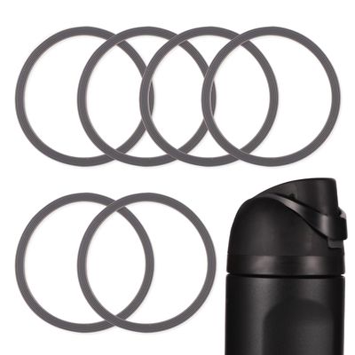 6pcs Water Bottle Sealing Ring Replacement for Owala FreeSip, Silicone Lid Seal O Ring for Owala Water Bottle 24/25/32/40 oz, Rubber Lid Gasket Replacement Bottle Accessories for Owala (Gray)