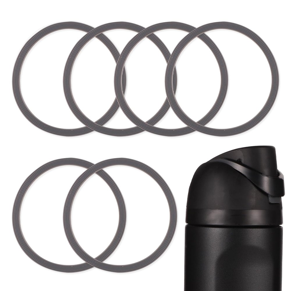 6pcs Water Bottle Sealing Ring Replacement for Owala FreeSip, Silicone Lid Seal O Ring for Owala Water Bottle 24/25/32/40 oz, Rubber Lid Gasket Replacement Bottle Accessories for Owala (Gray)