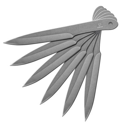 WICING 10.2 inches Throwing Spear, 0.236 inches Thick Full-Tang Throwing Set, with Nylon Sheath for Competition and Recreation - 6 Pack