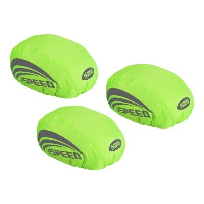 PATIKIL Bike Helmet Cover, 3 Pack Motorcycle Helmet Rain Covers Waterproof Bicycle Helmets Covers with Reflective Strip for Road Cycling, Green