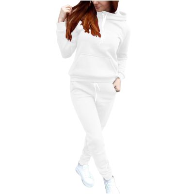 SMIDOW Sweatshirt Sets for Women Hoodie Sweatshirt Matching Sweatpants Lounge Set FashionLoungewear Y2K Clothes airport outfits for Women 2023 White XXL