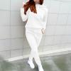 SMIDOW Sweatshirt Sets for Women Hoodie Sweatshirt Matching Sweatpants Lounge Set FashionLoungewear Y2K Clothes airport outfits for Women 2023 White XXL view 2