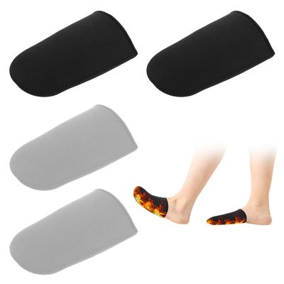 2 Pairs Toe Warmers, 5.91x4.53 inch Neoprene Toe Warmers Boots Black Grey Toe Cuffs Warm Socks Reusable Toe Cover Thermal Toe Caps for Feet Winter Shoes Booties Hikin