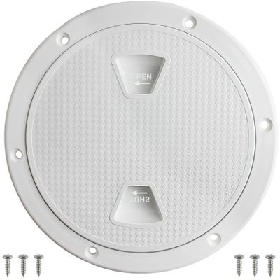 BALAVA Deck Plates for Boats,Boat Hatch,6" Circular Non Slip Inspection Hatch with Detachable Cover,Inspection Deck Plate Hatch,Water Tight for Outdoor Installations,Including Fasteners-White