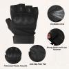 PATIKIL Fingerless Gloves, 1Pair Half Finger Gloves Breathable Workout Gloves for Outdoor Work Climbing Cycling Hunting, Black, XL view 3