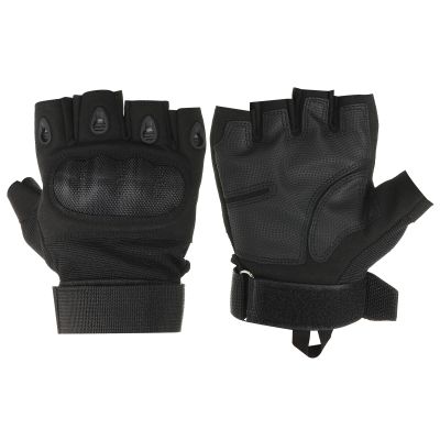 PATIKIL Fingerless Gloves, 1Pair Half Finger Gloves Breathable Workout Gloves for Outdoor Work Climbing Cycling Hunting, Black, M