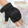PATIKIL Fingerless Gloves, 1Pair Half Finger Gloves Breathable Workout Gloves for Outdoor Work Climbing Cycling Hunting, Black, M view 4
