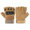 PATIKIL Fingerless Gloves, Half Finger Gloves Breathable Workout Gloves for Outdoor Work Climbing Cycling Hunting, Tan, M view 1