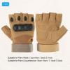 PATIKIL Fingerless Gloves, Half Finger Gloves Breathable Workout Gloves for Outdoor Work Climbing Cycling Hunting, Tan, M view 2