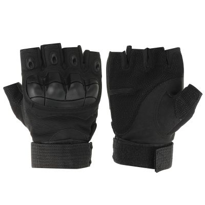 PATIKIL Men's Outdoor Fingerless Gloves, Half Finger Gloves Breathable Workout Gloves for Climbing Cycling Hunting, Black, M