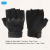 PATIKIL Men's Outdoor Fingerless Gloves, Half Finger Gloves Breathable Workout Gloves for Climbing Cycling Hunting, Black, M view 2