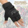 PATIKIL Men's Outdoor Fingerless Gloves, Half Finger Gloves Breathable Workout Gloves for Climbing Cycling Hunting, Black, M view 4
