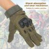 PATIKIL Motorcycle Gloves, Outdoor Full Finger Gloves Touch Screen Breathable Workout Gloves for Shooting Climbing Cycling Hunting, Green, M view 4
