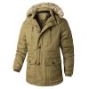 Canbebig Clearance Men's Lightweight Water-Resistant Packable Hooded Puffer Jacket Khaki view 1