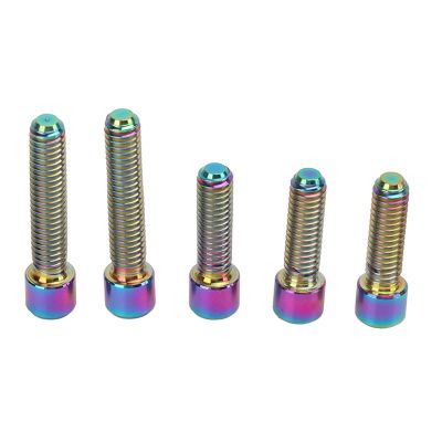 OUKENS 5Pcs Derailleur Screws, M4 3Pcs 13.5 2Pcs 20mm Titanium Alloy Rustproof Easy Installation Cage Screws, Bicycle Screw for Mountain Bike Road Bike (Silver)