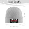 Renzund Pastor Warning Anything You Say Beanie Hat Winter Warm Skull Beanie for Men Women Gray view 3