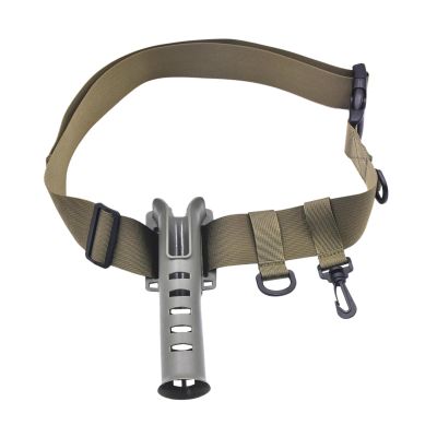 Fishing Waist Belt Rod Holder with Portable Pole Inserter, Boat Fishing Equipment, Stand up Harness Waist Rod Pole Holder Waist Wading Belts (Green)