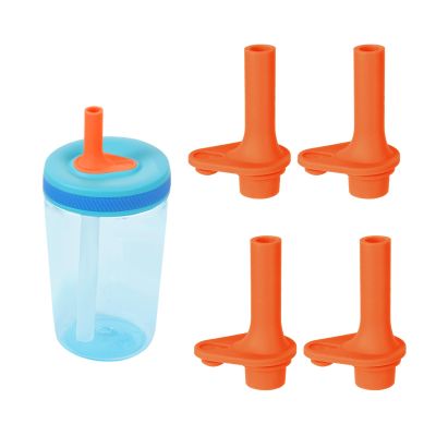 4pcs Replacement Bite Valve for Zak Designs Kelso 15 oz, Silicone Mouthpiece BPA Free Reusable Straw Cup Accessories Compatible with Zak Kids Water Bottles, Orange