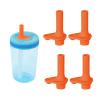 4pcs Replacement Bite Valve for Zak Designs Kelso 15 oz, Silicone Mouthpiece BPA Free Reusable Straw Cup Accessories Compatible with Zak Kids Water Bottles, Orange view 1