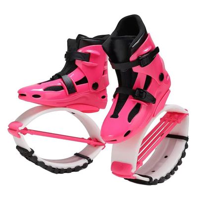 EvikoO Kangaroo Jump Shoes, Running Jump Speed Training Jump Shoes, Adult Women's Fitness Jumping Shoes Bounce Boots (Color : Black+Pink, Size : Medium)