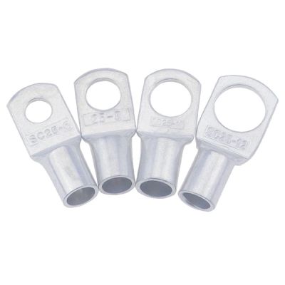 SC25-6 25-8 25-10 25-12 Copper Cable Lug Kit Bolt Hole Tinned Cable Lugs Terminals Copper Nose Wire Connector (Color : SC25-6, Size : 10PCS)