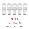 SC25-6 25-8 25-10 25-12 Copper Cable Lug Kit Bolt Hole Tinned Cable Lugs Terminals Copper Nose Wire Connector (Color : SC25-6, Size : 10PCS) view 2